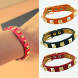 Punk Rivet Style Bangle Neutral Jewelry 9 Colors Adjustable Size Bracelet
