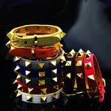 Punk Rivet Style Bangle Neutral Jewelry 9 Colors Adjustable Size Bracelet