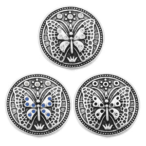 10pcs Butterfly Snap Buttons for 18mm Snap Bracelet Leather Jewelry
