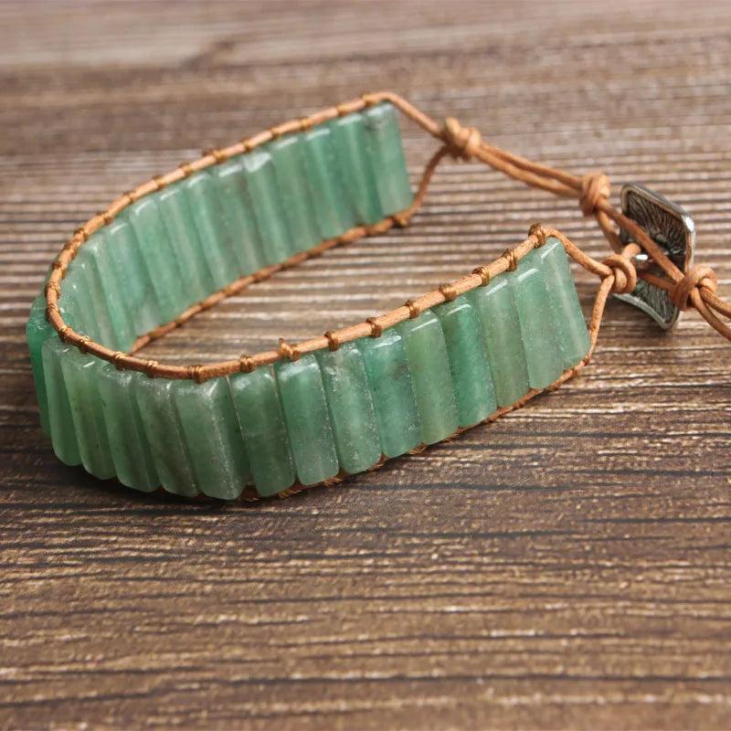 Green Aventurine Braided Bracelet for DIY Jewelry - Natural Bracelet
