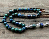 8mm Green Stone Round Shape Prayer Beads Islamic Tasbih Rosary For Men&Women