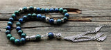 8mm Green Stone Round Shape Prayer Beads Islamic Tasbih Rosary For Men&Women