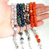 8mm Green Stone Round Shape Prayer Beads Islamic Tasbih Rosary For Men&Women