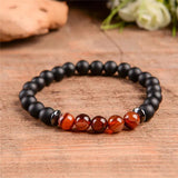 2Pcs Lucky Stone Wrap Bracelet Elastic Lover's Friendship Semi-precious Stone