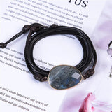 Labradorite Rope Wrap Bracelet Natural Stones Boho Long Friendship Bracelet