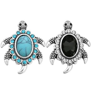 10pcs Rhinestone Tortoise Snap Buttons for 18mm Bracelet Bangle