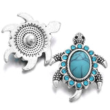 10pcs Rhinestone Tortoise Snap Buttons for 18mm Bracelet Bangle