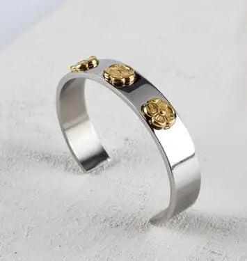 Vicking Heavy Three Flowers Stainless Steel Men Bracelet