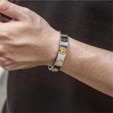 Vicking Heavy Three Flowers Stainless Steel Men Bracelet