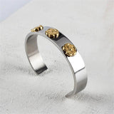 Vicking Heavy Three Flowers Stainless Steel Men Bracelet