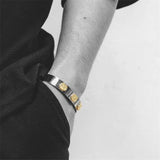 Vicking Heavy Three Flowers Stainless Steel Men Bracelet