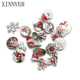 10Pcs Christmas Tree 18mm Snap Button Jewelry for Snap Bracelet Watches
