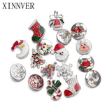 10Pcs Christmas Tree 18mm Snap Button Jewelry for Snap Bracelet Watches
