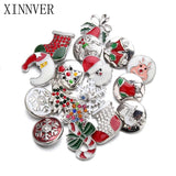 10Pcs Christmas Tree 18mm Snap Button Jewelry for Snap Bracelet Watches