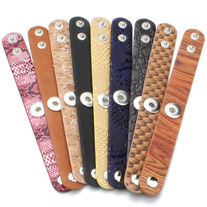 10pcs Leather Snap Bracelet Bangle for Women