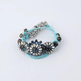 Vintage Shourouk Crystal Gem Beads Statement Rope Bracelet