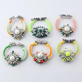 Vintage Shourouk Crystal Gem Beads Statement Rope Bracelet