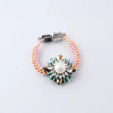 Vintage Shourouk Crystal Gem Beads Statement Rope Bracelet