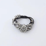 Vintage Shourouk Crystal Gem Beads Statement Rope Bracelet