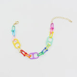 Ins Colorful Candy Enamel Bracelet DIY Rainbow Chain Brazil