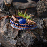 Bohemian Leather Wrap Bracelet Gilded Charms 3 Strands