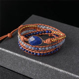 Bohemian Leather Wrap Bracelet Gilded Charms 3 Strands