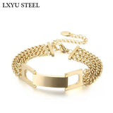 Geometric Double Layer Ripple Chain Bracelet