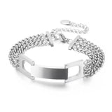 Geometric Double Layer Ripple Chain Bracelet