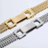 Geometric Double Layer Ripple Chain Bracelet