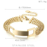 Geometric Double Layer Ripple Chain Bracelet