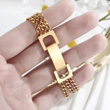 Geometric Double Layer Ripple Chain Bracelet