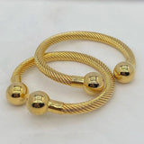 3MM Indian Bangles for Women Dubai 24k Bracelets&Bangles Copper Ball Cuff