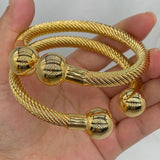 3MM Indian Bangles for Women Dubai 24k Bracelets&Bangles Copper Ball Cuff