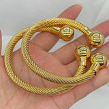 3MM Indian Bangles for Women Dubai 24k Bracelets&Bangles Copper Ball Cuff