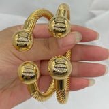 3MM Indian Bangles for Women Dubai 24k Bracelets&Bangles Copper Ball Cuff