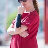 Punk Charm Leather Bracelets for Women, Leather Wrap Wide Bracelet