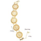 Arabic Totem Charm Coin Chain Bracelet Plated for Women