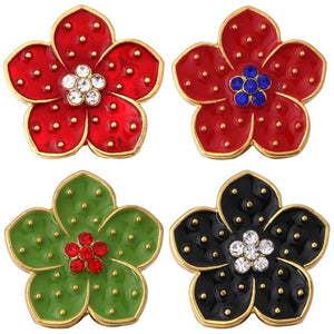 10pcs Flower Rhinestone Snap Buttons for Snap Bracelets