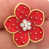 10pcs Flower Rhinestone Snap Buttons for Snap Bracelets