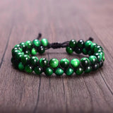 Green Tiger Eye Stone Braided Macrame Bracelet