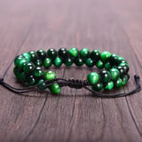 Green Tiger Eye Stone Braided Macrame Bracelet