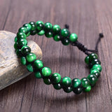 Green Tiger Eye Stone Braided Macrame Bracelet