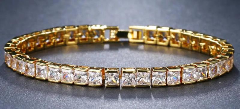 Zircon Stone Square Bracelet Silver Jewelry Christmas Gift