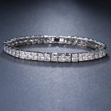 Zircon Stone Square Bracelet Silver Jewelry Christmas Gift