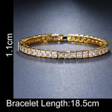 Zircon Stone Square Bracelet Silver Jewelry Christmas Gift