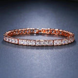 Zircon Stone Square Bracelet Silver Jewelry Christmas Gift