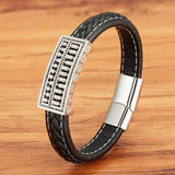 Crystal Chinese Abacus Style Leather Charm Bracelet