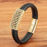 Crystal Chinese Abacus Style Leather Charm Bracelet