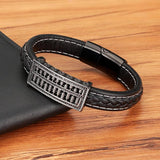 Crystal Chinese Abacus Style Leather Charm Bracelet