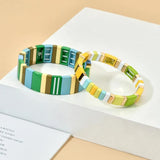 Colorful Rainbow Bracelet Stack Enamel Bangle Bracelets For Women